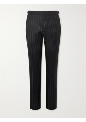 TOM FORD - Dyllan Slim-Fit Tapered Striped Wool-Twill Suit Trousers - Men - Gray - IT 46