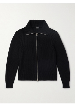 TOM FORD - Slim-Fit Ribbed Wool and Mohair-Blend Zip-Up Cardigan - Men - Black - IT 44