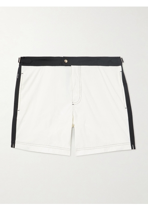 TOM FORD - Straight-Leg Mid-Length Striped Swim Shorts - Men - Neutrals - IT 44