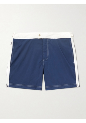 TOM FORD - Straight-Leg Mid-Length Striped Swim Shorts - Men - Blue - IT 44