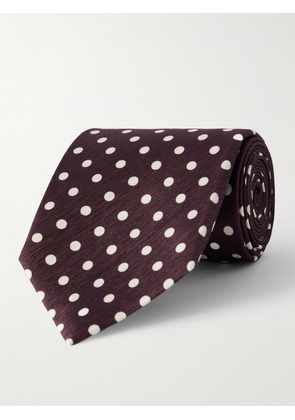 TOM FORD - 8cm Polka-Dot Silk-Jacquard Tie - Men - Burgundy