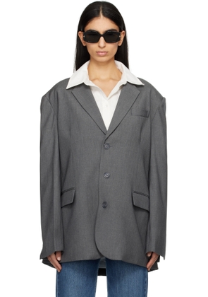 The Frankie Shop Gray Gelso Oversized Blazer