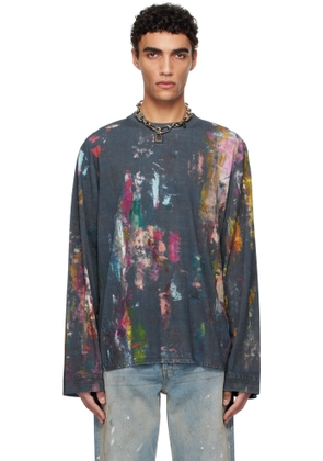Acne Studios Blue Paint Splatter T-shirt