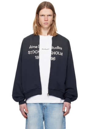 Acne Studios Black Logo Zip Sweater