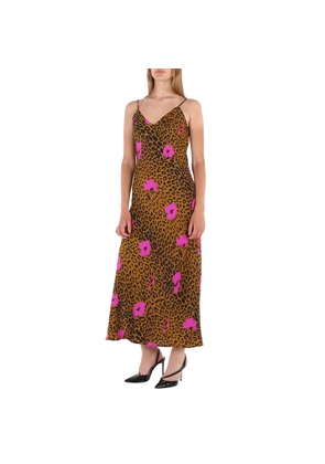 Essentiel Ladies Shelly Leopard Print Slip Midi Dress
