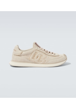 Dolce&Gabbana Leather-trimmed canvas sneakers