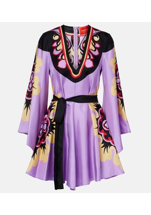 La DoubleJ Magnifico Placee silk twill minidress