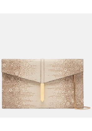 DeMellier Tokyo snake-effect leather clutch