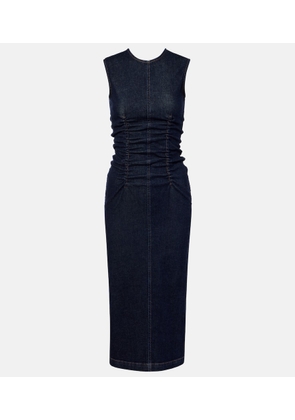 Sportmax Voto ruched denim midi dress