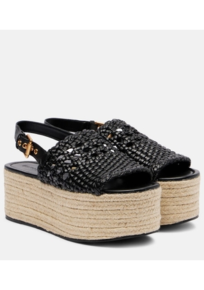 Farm Rio Woven leather espadrille sandals