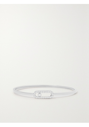 Messika - Move Uno 18-karat White Gold Diamond Bangle - Silver - S,M,L