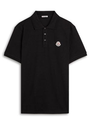 Moncler Logo-appliquéd Piqué Cotton Polo Shirt - Black - M