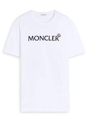 Moncler Logo Badge Cotton T-shirt - White - Xxl
