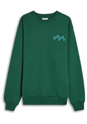 DRÔLE DE Monsieur Le Sweatshirt Plateau Embroidered Cotton Sweatshirt - Dark Green - L