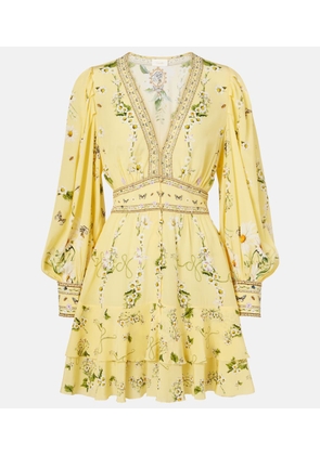 Camilla Floral silk crepe minidress