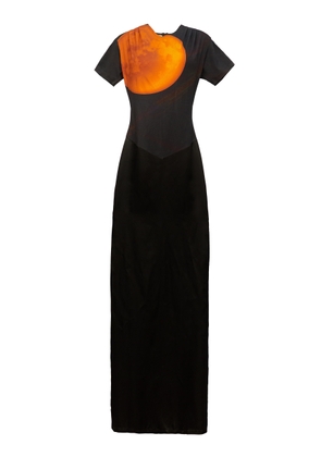 Orange Culture Maryam Eclipse Printed Jersey-Satin Maxi Dress - Moda Operandi