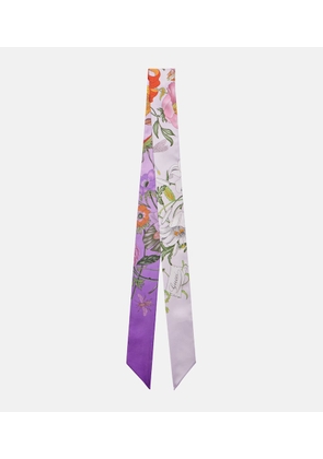 Gucci Floral silk twill scarf