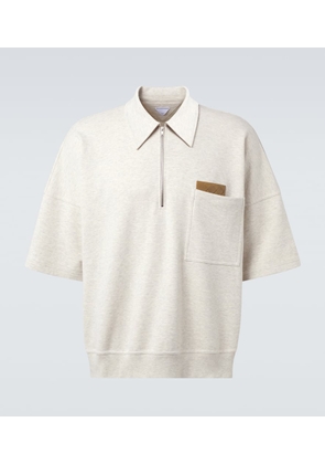 Bottega Veneta Zip-up cotton jersey polo shirt