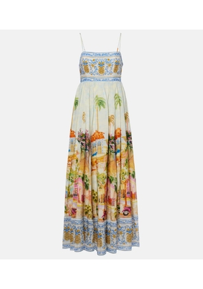 Farm Rio Printed cotton-blend maxi dress