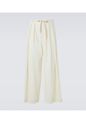 King & Tuckfield Deep Fold wool wide-leg pants