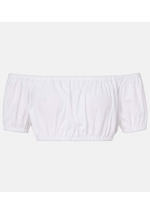Dolce&Gabbana Off-shoulder cotton crop top