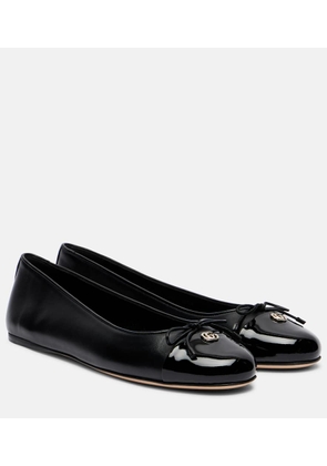 Gucci Double G leather ballet flats