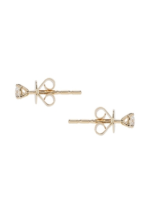 EF COLLECTION Solitaire Diamond Stud Earring in Metallic Gold.