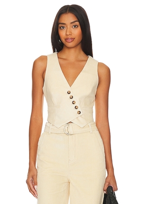 MINKPINK Thea Cord Waistcoat in Cream. Size XL.