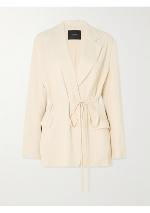 Joseph - Gibellina Amelot Belted Jacquard Blazer - Cream - FR 34,FR 36,FR 38,FR 40,FR 42,FR 44