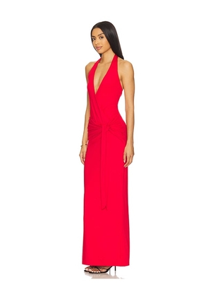 superdown Chloe Halter Maxi Dress in Red. Size L. Also in M, XS.