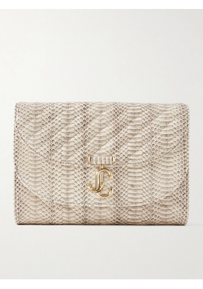 Jimmy Choo - Avenue Curve Snake-effect Leather Clutch - Animal print - One size