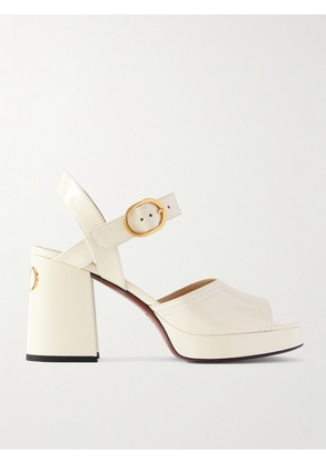 Valentino Garavani - Fawcette Patent-leather Platform Sandals - Ivory - IT35,IT35.5,IT36,IT36.5,IT37,IT37.5,IT38,IT38.5,IT39,IT39.5,IT40,IT40.5,IT41,IT41.5,IT42