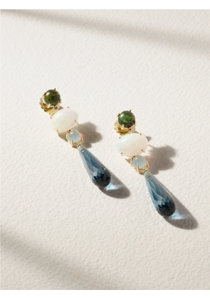 OLE LYNGGAARD COPENHAGEN - Lotus 18-karat Gold Multi-stone Earrings - Blue - One size