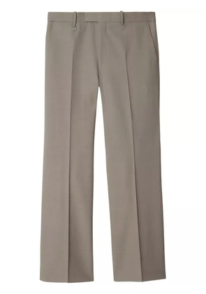 Burberry logo-plaque tailored wool trousers - Grey