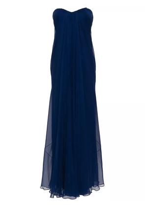 Alexander McQueen sweetheart-neck silk gown - Blue