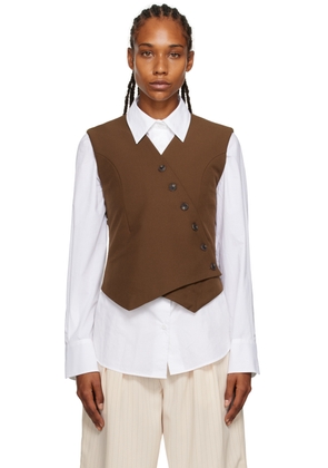 The Frankie Shop Brown Maesa Cross Vest