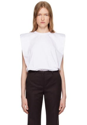 The Frankie Shop White Eva Shoulder Muscle T-shirt