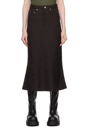 Rick Owens Gray Porterville Godet Midi Skirt