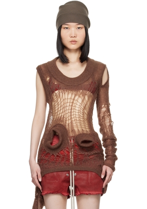 Rick Owens Brown Porterville Spider Banana Sweater