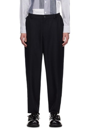 Comme des Garçons Homme Deux Navy Wool Kersey Trousers