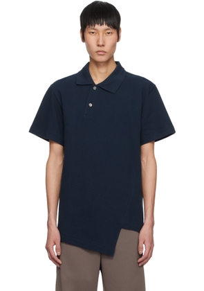 Comme des Garçons Homme Deux Navy Asymmetric Polo