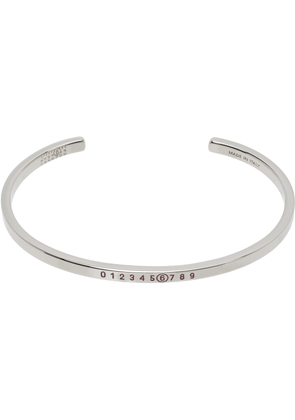 MM6 Maison Margiela SSENSE Exclusive Silver 'Year of the Snake' Minimal Logo Cuff Bracelet