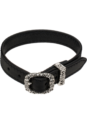 Emanuele Bicocchi Black Leather Buckled Small Bracelet