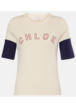 Chloe Logo cotton and wool flame T-shirt