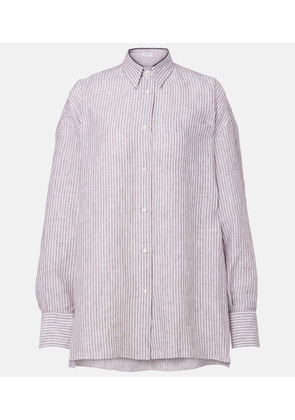 Brunello Cucinelli Monili striped linen shirt