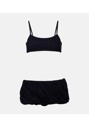Alaia Pleated low-rise skort bikini