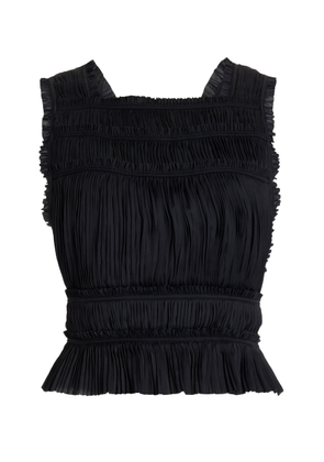 Ulla Johnson Ziva Plissé Satin Top - Moda Operandi