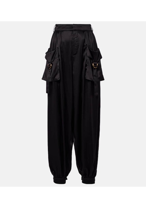 Chloe High-rise silk satin cargo pants