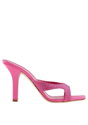 Paris Texas Ladies Pink Ruby Crystal-Embellished Kate Mules
