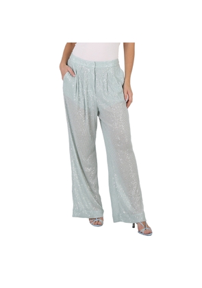 Rotate Ladies Wan Blue Transparent Sequins Trousers